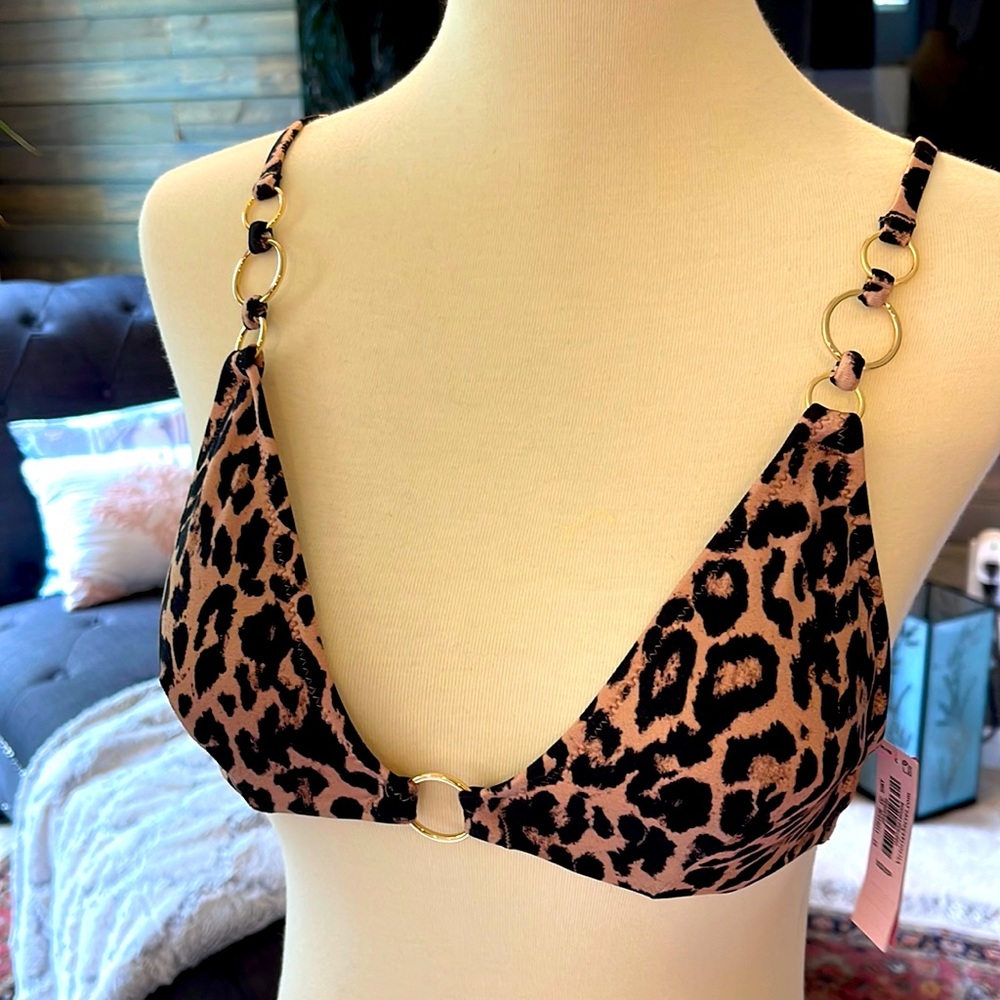 Victoria’s Secret leopard triangle bikini top